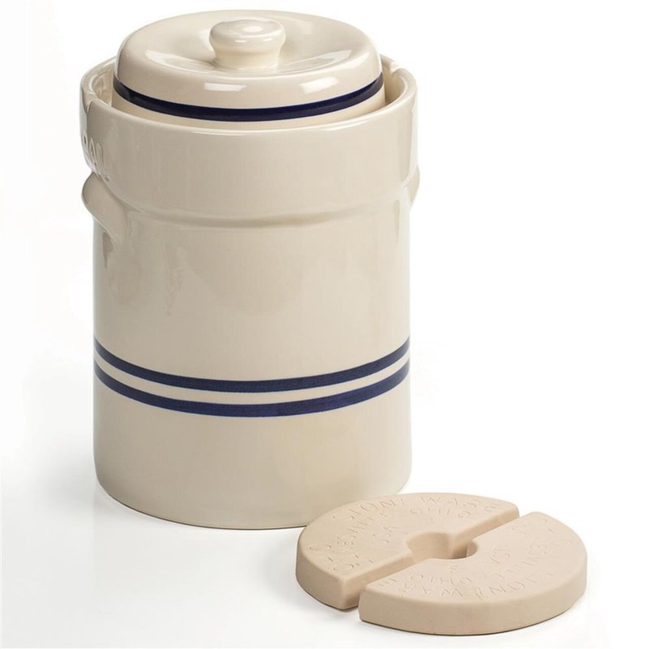 Ohio Stoneware 3 Gallon Fermentation/Preserving Crock Set - Great for Pickling and Sauerkraut